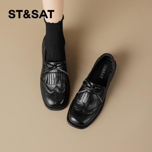 星期六26春新款英伦风蝴蝶结软底乐福鞋SSE1112C6Q 商品图4