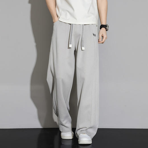 【DYF】【纯棉】大依优型大码男装春季阔腿长裤潮流休闲百搭松紧腰长裤 商品图4