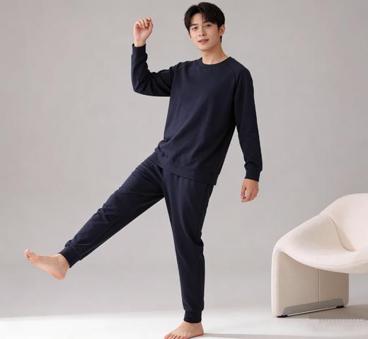 （德国同款 棉涤休闲外穿）SCHIESSER德国舒雅男士93%棉+7%涤纶面料圆领休闲外穿套装39/21790H 商品图1