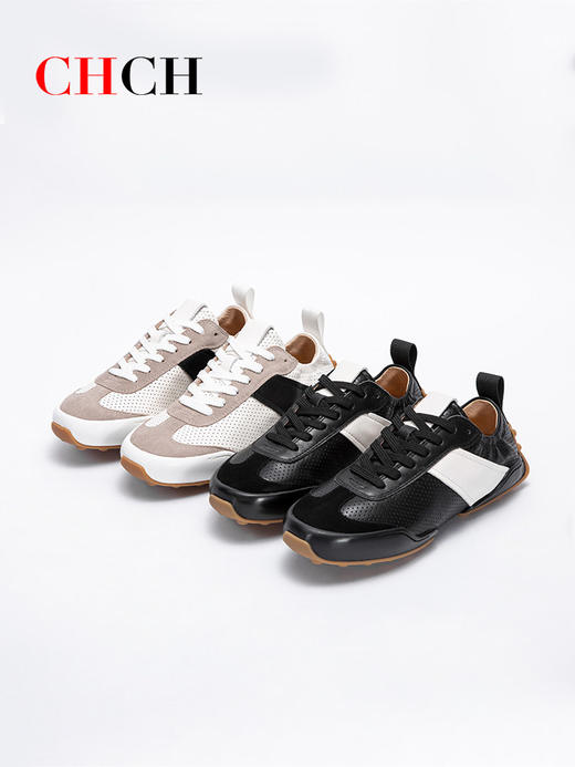 CHCH2024春夏新款牛皮透气阿甘鞋平衡鞋女鞋CO1B5681 商品图2