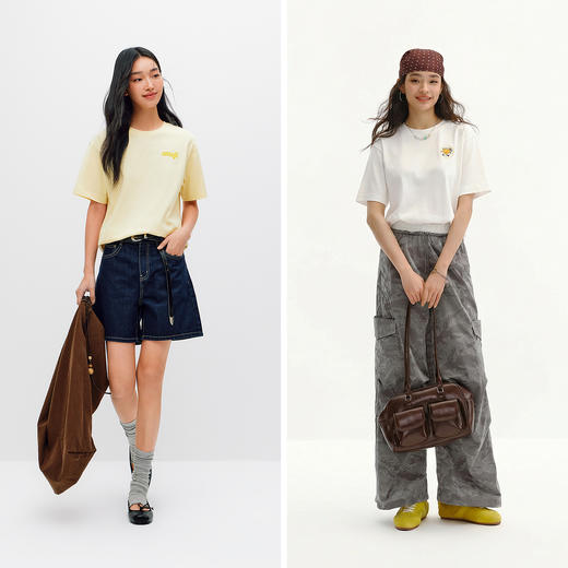 商场同款|森马emoji™ 联名系列短袖T恤女夏印花纯棉2026新款衣服 商品图4