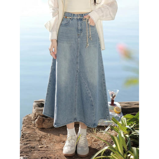 鹿向南【0328/20:00新品前一小时5折】蓝色半身裙 商品图2