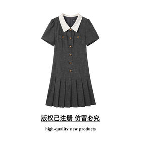 奢姿大码女装2026夏季胖妹妹时尚撞色翻领连衣裙气质减龄通勤裙子9962894489