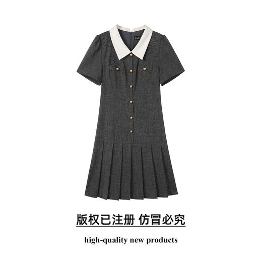 奢姿大码女装2026夏季胖妹妹时尚撞色翻领连衣裙气质减龄通勤裙子9962894489 商品图0