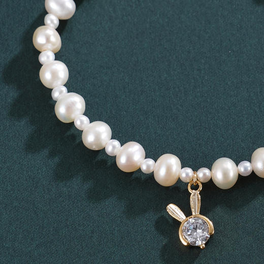 子佩集【乐乐兔】珍珠惜王妃手链【ZZSL009】2.5-5.8mm珠镀金兔子2601 商品图2