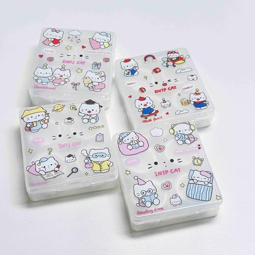 可爱卡通星座猫咪风隐形眼镜盒含镊子小棒双联盒2副装B28 商品图8