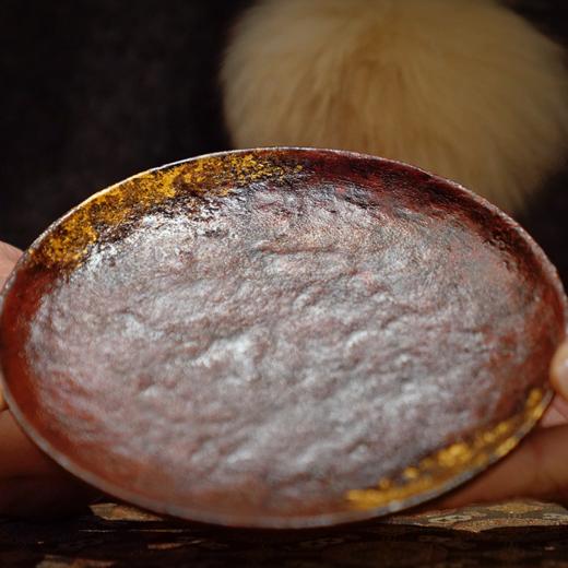 【绛霞金缕大漆肌理圈足盘】金箔茶器承盘 商品图1