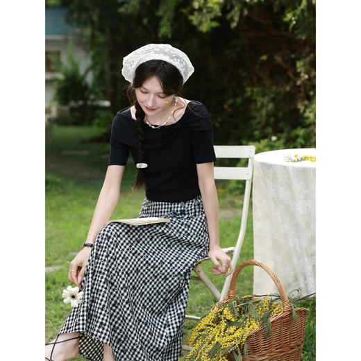 鹿向南【0328/20:00新品前1小时7折限量100件】黑色T恤 商品图2