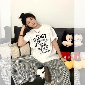 西遇韩系卡通印花短袖T恤女2026年夏季新款慵懒风圆领宽松上衣SS060257