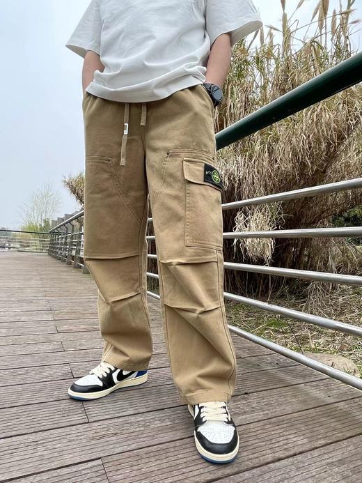 F032528早春美式复古工装直筒简约宽松高街重磅弯刀牛仔裤 商品图13