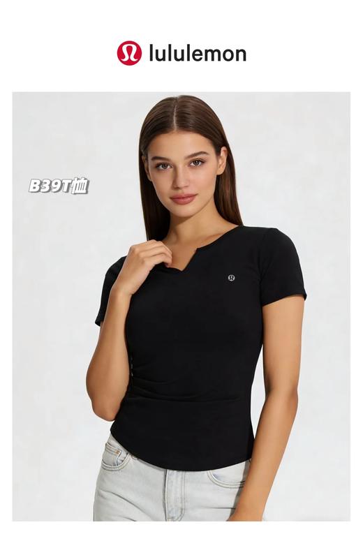 F032551一包两件装新款女士双面云感瑜伽式休闲通勤短袖T恤 商品图13