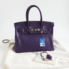【95新】HERMES爱马仕BIRKIN紫色银扣Epsom皮Birkin 30铂金包手提包女士200326TJ06 商品缩略图1