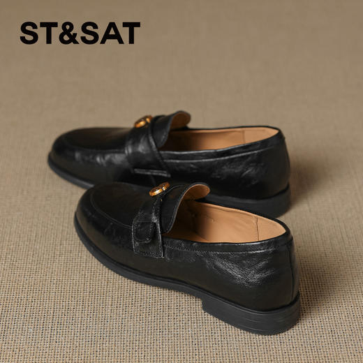 星期六26春新款复古山茶花百搭乐福鞋SSE1112C1F 商品图7