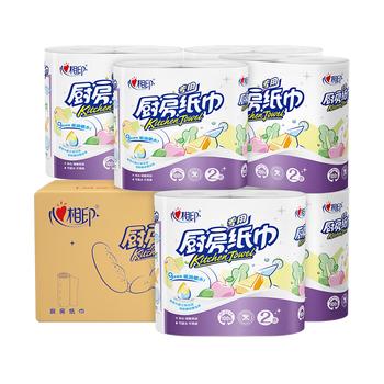 心相印厨房用纸70节*12卷 吸油吸水 加大加厚食品可接触级厨房纸巾 /家庭清洁/纸品 /清洁纸品 /厨房纸巾 商品图6
