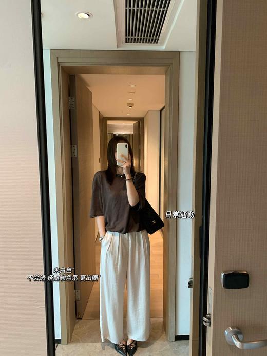 LO*W CLA*SIC 新款 纯色直筒宽松亚麻天丝休闲裤西装裤 商品图1