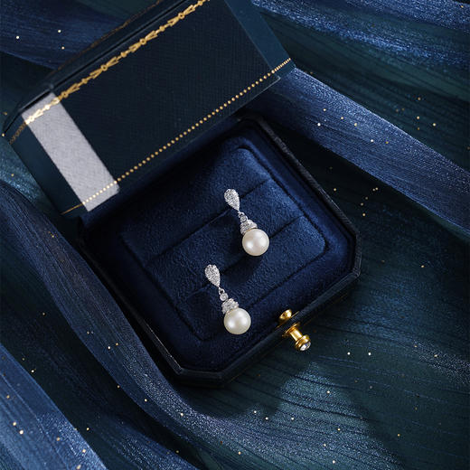 子佩集【绚烂年华】银S925珍珠惜王妃耳钉【E3619】8mm珠双色水滴吊球2601 商品图3