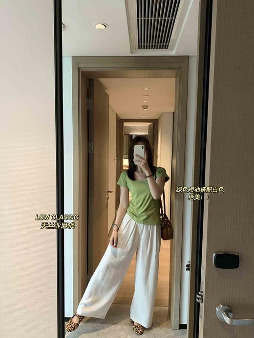 LO*W CLA*SIC 新款 纯色直筒宽松亚麻天丝休闲裤西装裤 商品图2