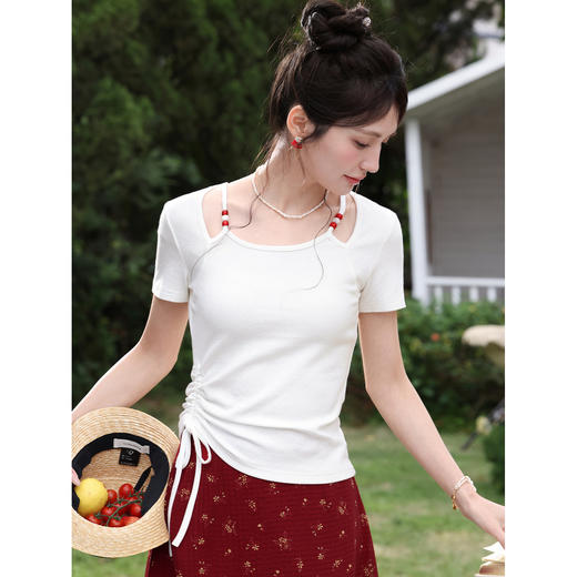 鹿向南【0328/20:00新品前一小时7折】白色T恤 商品图3