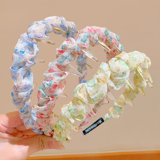 「仙气波浪发箍」儿童网纱发箍女童不勒头防滑头箍女孩韩系压发卡碎发整理头饰时尚饰品 商品图1