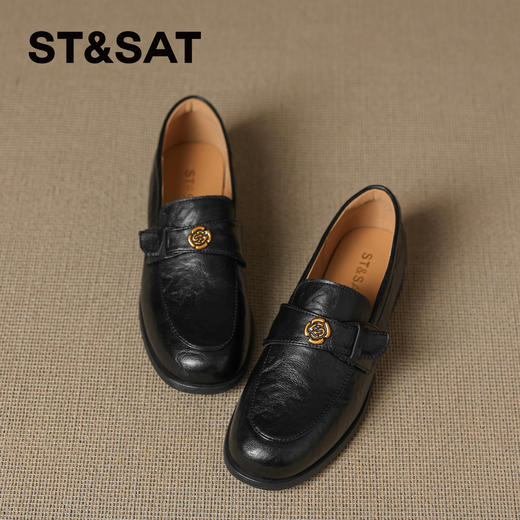 星期六26春新款复古山茶花百搭乐福鞋SSE1112C1F 商品图6