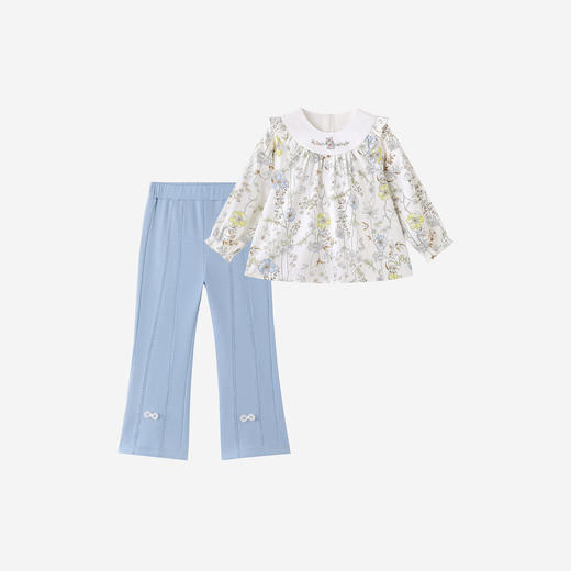 【商场同款】英氏儿童套装女宝宝春秋碎花可爱洋气衣裤套新款 商品图4