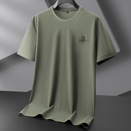 【DDP】大依优型大码男装圆领短袖T恤冰丝镂空休闲运动百搭半袖上衣男士 商品图2