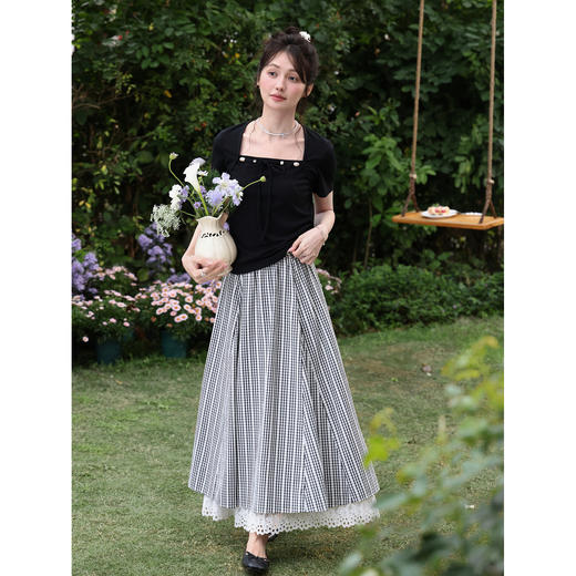 鹿向南【0328/20:00新品前一小时7折】黑色T恤 商品图2