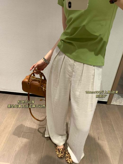 LO*W CLA*SIC 新款 纯色直筒宽松亚麻天丝休闲裤西装裤 商品图3