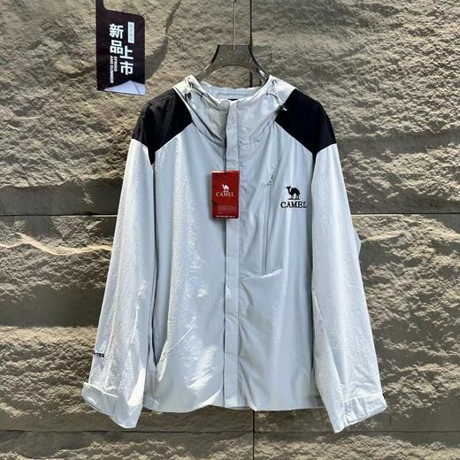 F032553通勤徒步户外运动防水防风拼色连帽冲锋衣外套 商品图10