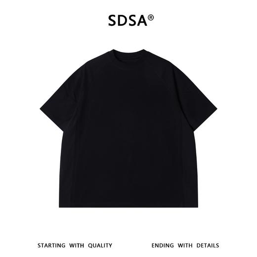 SDSA男装2026新款高贵轻奢美式撞色后背印花字母圆领短袖T恤百搭 商品图0