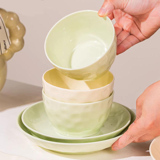 孟垣 法式奶油风餐具16件套 可进微波 釉下彩 瓷质厚实 商品图2