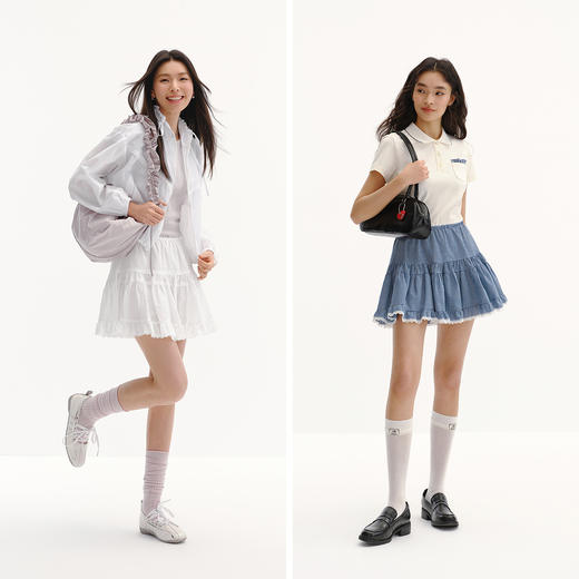 商场同款|森马半身裙女夏季花边A字短裙2026新款气质芭蕾风蛋糕裙 商品图4