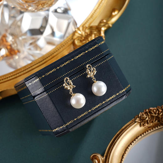 子佩集【蝴蝶知遇】银S925珍珠惜王妃耳钉【E4030】11mm珠双色蝴蝶2601 商品图2