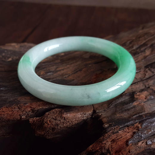 【天然正品】A货翡翠天然精品圆条细腻糯种飘辣阳绿57.5号翡翠手镯（有纹）57.5号（皆取最大值）190326HS26 商品图6