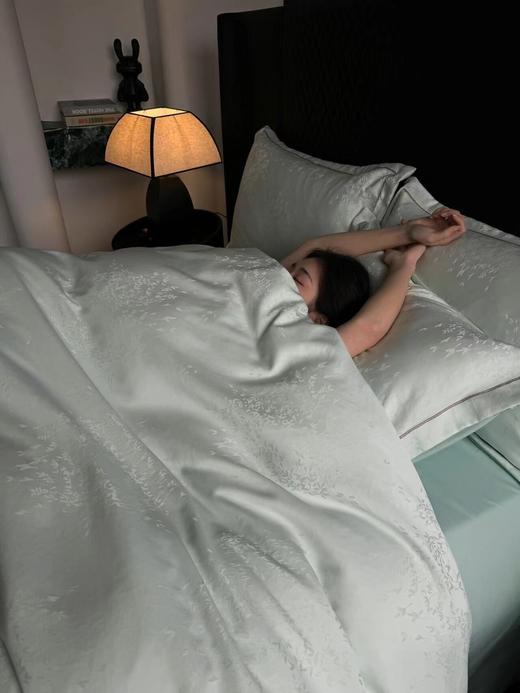 出口意大利「金枝玉叶」天丝四件套 亲肤舒适 柔韧亮泽 双层配色+色织提花工艺 商品图3