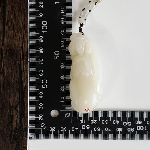 【天然正品】天然新疆籽料细腻油润度佳玉贵人（贵人相助、事业顺遂）和田玉吊坠手把件69.6*29.9*24.1MM（皆取最大值）120326NJ12 商品图2