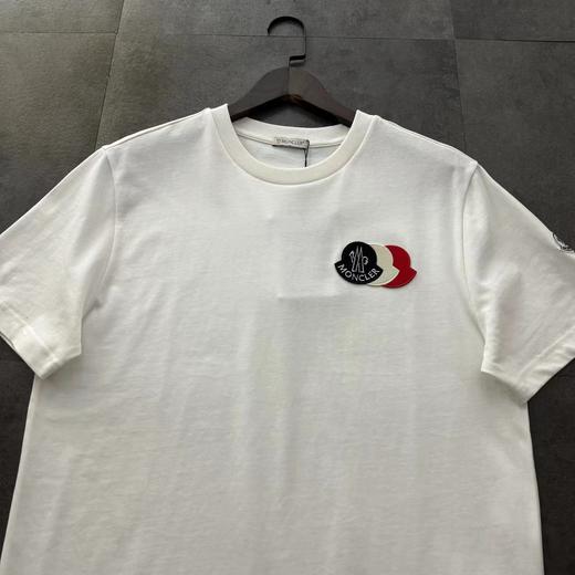 F032516新款情侣款时尚百搭平纹三色叠加LOGO短袖T恤 商品图2