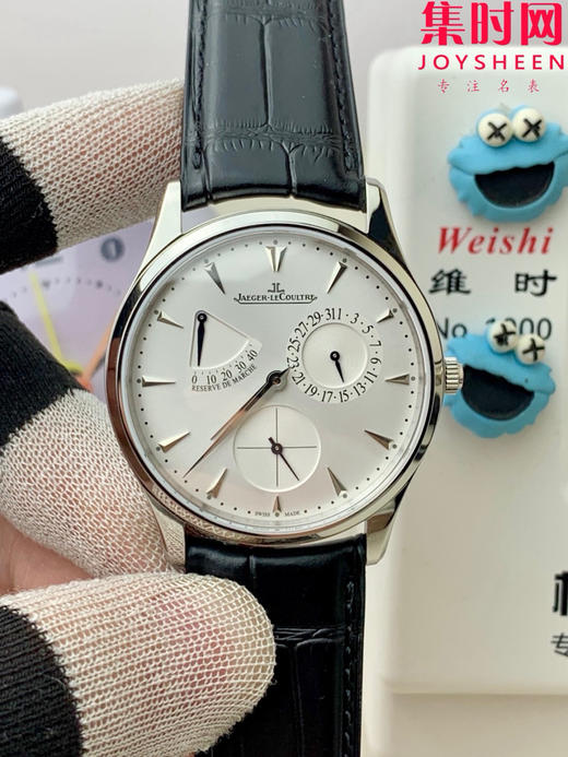 GF积家大师系列1378420"小丑" Master Ultra Thin Réserve de Marche超薄大师动显日历 938一体机 男士腕表 商品图0