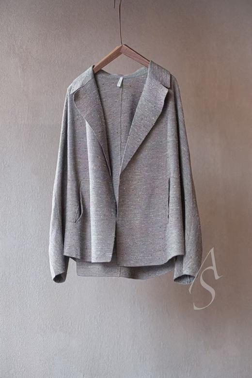 Boboutic 26SS 褐蓝/深灰星芒丝棉肌理针织茧型外套 商品图14