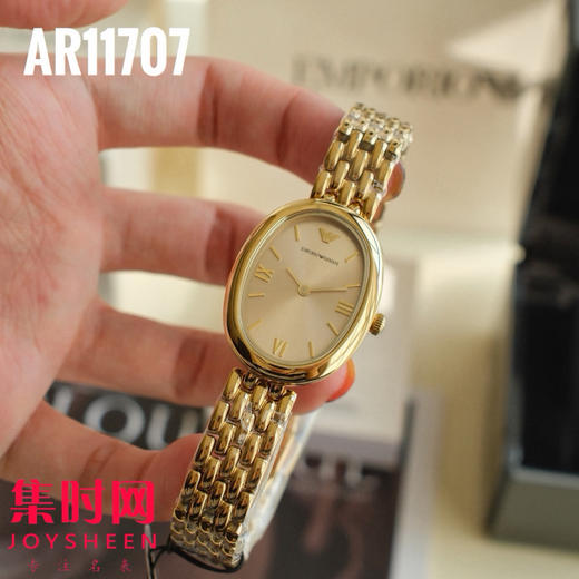 原单阿玛尼AR11707 女士腕表｜复古金表界的“颜值天花板” 白鹿同款 椭圆香槟盘+钢带 商品图1
