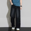 【DYF】大依优型大码男装春季阔腿牛仔长裤潮流显瘦直筒棉质长裤 商品缩略图2