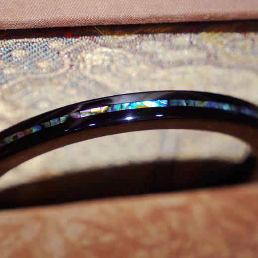 【宝光锦绣螺细镶嵌大漆手镯】紫光檀木质、古典方镯女士手作饰品 商品图2