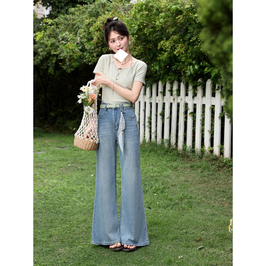 鹿向南【0328/20:00新品前一小时7折】绿色T恤 商品图2