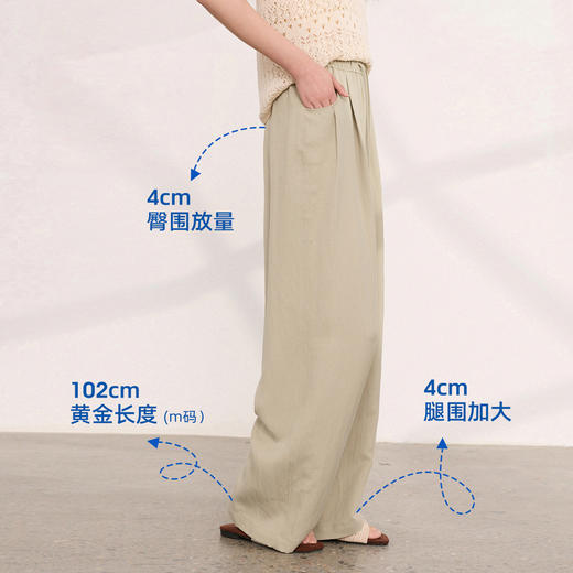 【莱赛尔】三彩2026夏季新款休闲裤高腰宽松直筒裤长裤垂感Z 商品图2