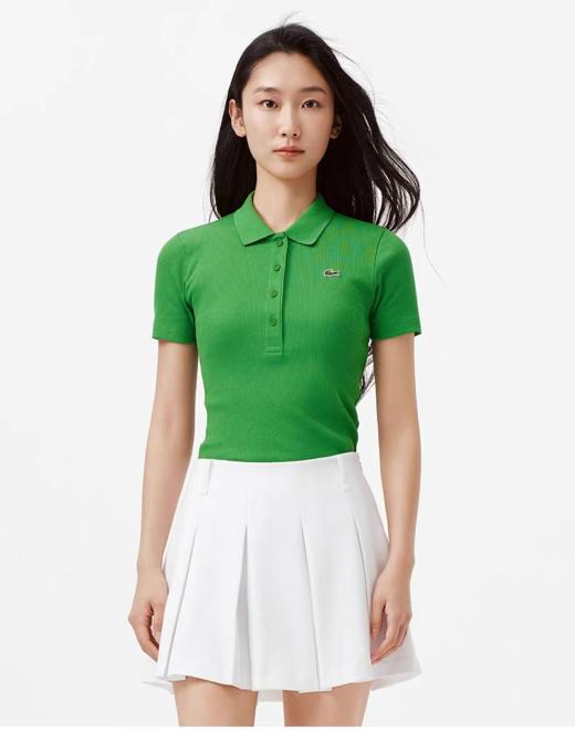 【9.5折】5楼法国鳄鱼LACOSTE女装26春夏新款时尚修身短袖Polo衫|DF5377-98吊牌价1090折后价1036 商品图0