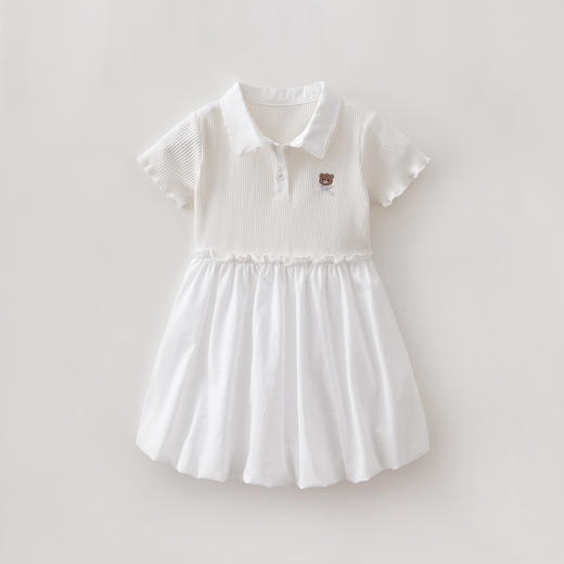 马克珍妮心愿小熊女童POLO花苞裙2026年夏装新款560868 商品图1