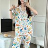 加入购物车，单拍不发！买一送一【喜林贝尔 亲子款莱纱绸-涂鸦家居服】遛弯套装 莱赛尔+棉绸 母婴A类面料 7色花色 短袖+裤子 商品缩略图8