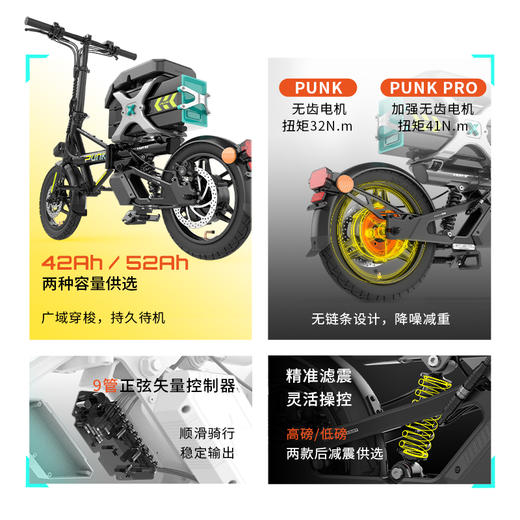 锋鸟PUNK青春版2025年新款实力派折叠超轻长续航便携迷你小型电瓶滴专用代驾电动自行车 商品图7