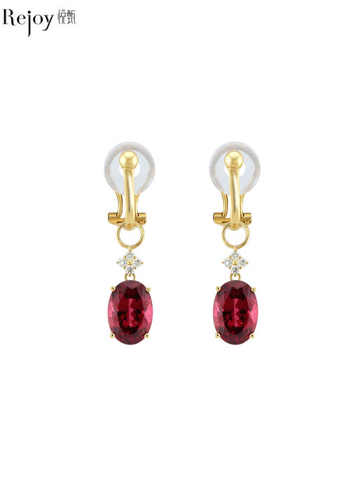 【挚友限定】耳扣款-18K金石榴石钻石耳夹 商品图0