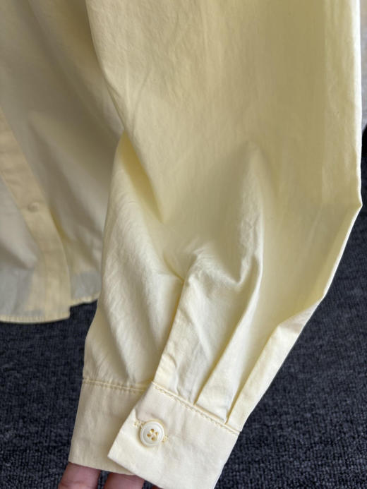 2026年春夏新款奶油芝士黄纯棉纽扣衬衫百搭显瘦巨清爽 商品图6